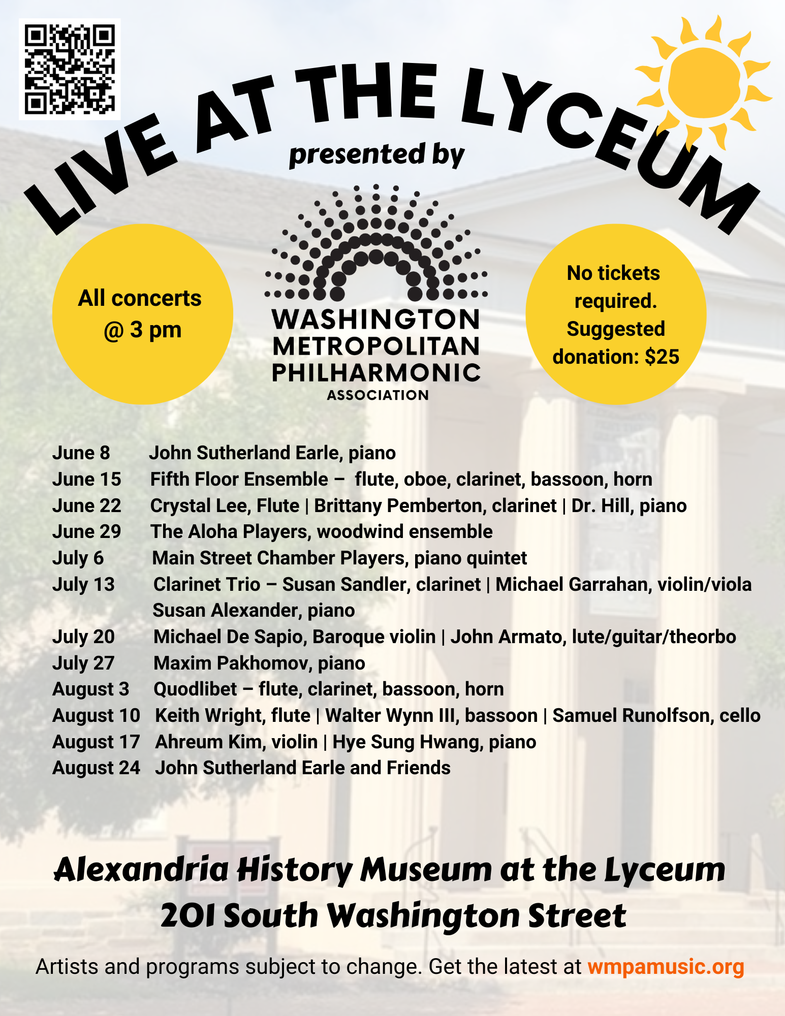 Chamber Music Sundays!  “Live at the Lyceum”